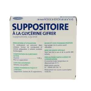 Suppositoire A La Glycerine Gifrer Adultes, Suppositoire