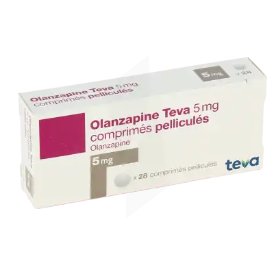 Olanzapine Teva 5 Mg, Comprimé Pelliculé à LES-PAVILLONS-SOUS-BOIS