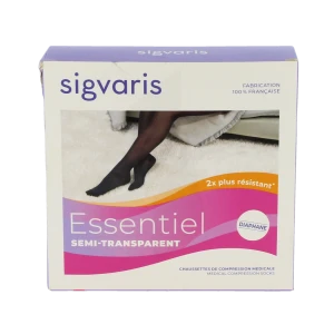 Sigvaris Essentiel Semi-transparent Chaussettes  Femme Classe 2 Noir Xsmall Normal