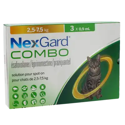 NEXGARD COMBO SOLUTION POUR SPOT-ON POUR CHATS 2,5 - 7,5 KG, Solution pour spot-on