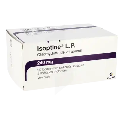 ISOPTINE L.P. 240 mg, comprimé pelliculé sécable à libération prolongée
