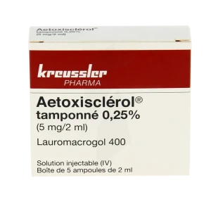 Aetoxisclerol 0,25% (5 Mg/2 Ml), Solution Injectable