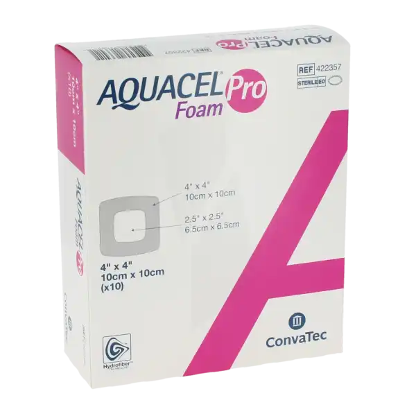 Aquacel Foam Pro Pans Hydrocellulaire Adhésif Stérile 10x10cm B/10