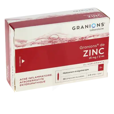 Granions De Zinc 15 Mg/2 Ml, Solution Buvable En Ampoule à Nice