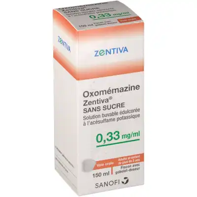 Oxomemazine Zentiva 0,33 Mg/ml Sans Sucre, Solution Buvable édulcorée à L'acésulfame Potassique à DAMMARIE-LES-LYS