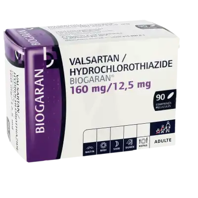 Valsartan Hydrochlorothiazide Biogaran 160 Mg/12,5 Mg, Comprimé Pelliculé à Paris