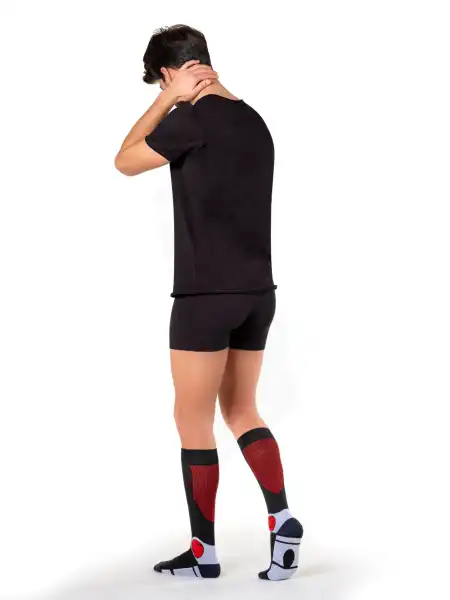 Sigvaris Active Résistant Chaussette Classe 2 Homme Noir/rouge Normal S