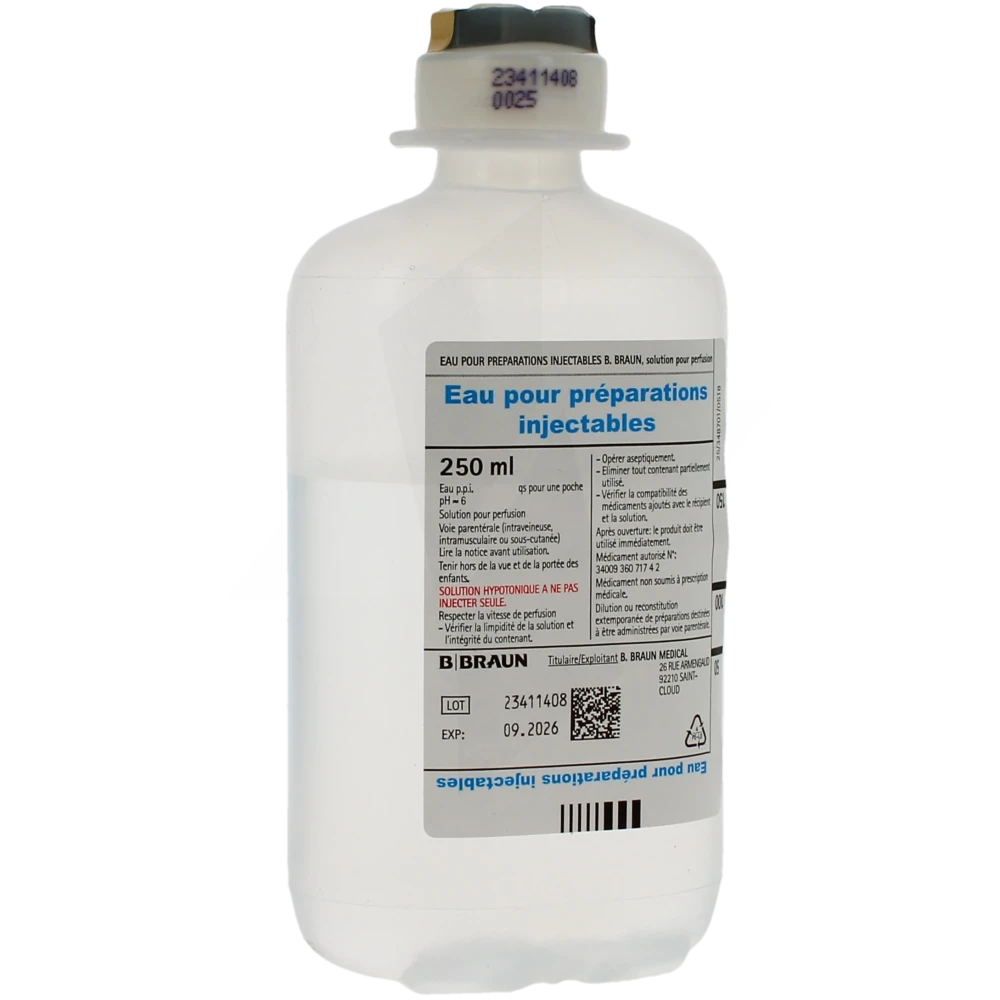 Eau Pour Preparations Injectables B Braun, Solution Pour Perfusion