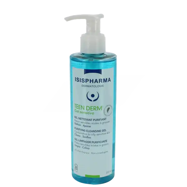 Teen Derm Gel Sensitive Gel Nettoyant Purifiant Fl Pompe/250ml