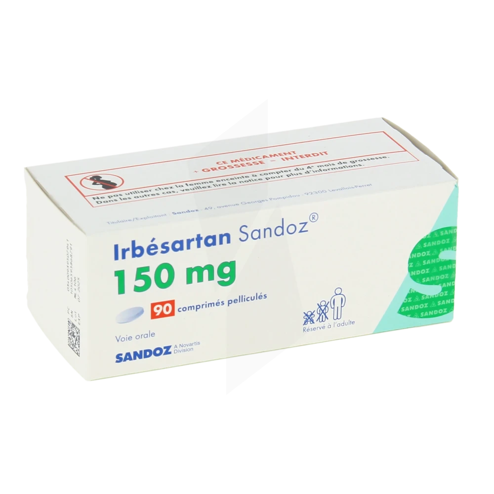 Irbesartan Sandoz 150 Mg, Comprimé Pelliculé