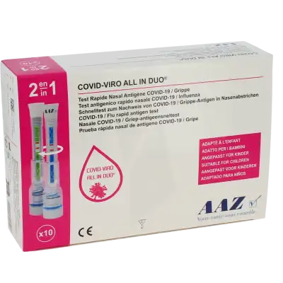 Test Aaz Covid-viro All In Duo Enfant Ag B/10 à Beaujeu-Saint-Vallier-Pierrejux-et-Quitteur