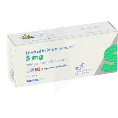 LEVOCETIRIZINE SANDOZ 5 mg, comprimé pelliculé