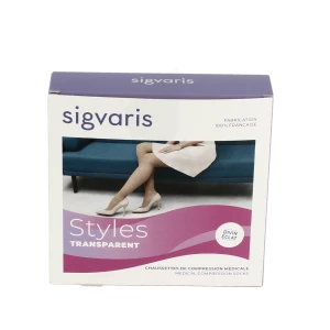 Sigvaris Styles Transparent Chaussettes  Femme Classe 2 Beige 130 Large Normal