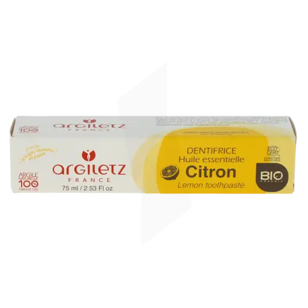 Argiletz Bio Dentifrice Citron 75ml