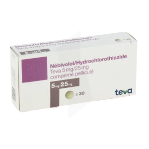 Nebivolol/hydrochlorothiazide Teva 5 Mg/25 Mg, Comprimé Pelliculé