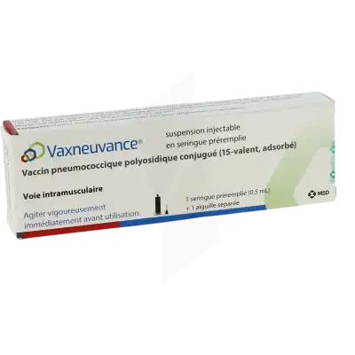 Vaxneuvance, Suspension Injectable En Seringue Préremplie.vaccin Pneumococcique Polyosidique Conjugué (15-valent, Adsorbé) à Eysines
