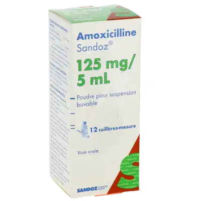 Amoxicilline Sandoz 125 Mg/5 Ml, Poudre Pour Suspension Buvable à Clermont-Ferrand