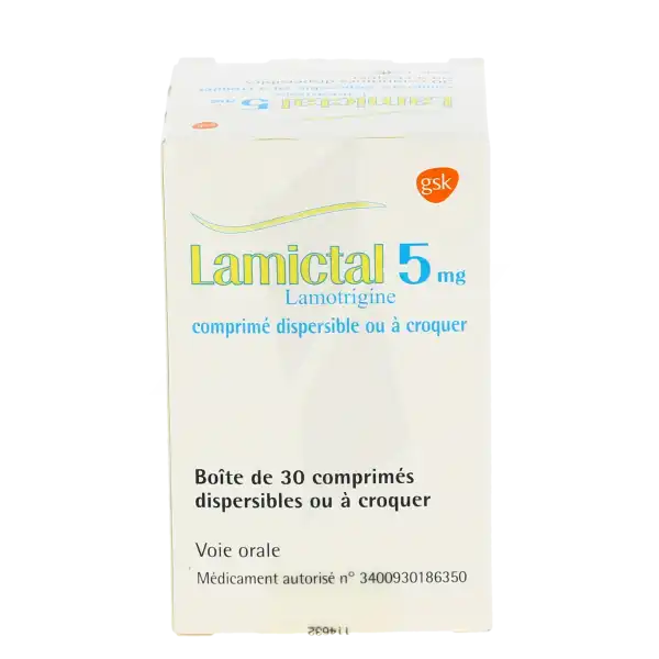 Lamictal 5 Mg, Comprimé Dispersible Ou à Croquer