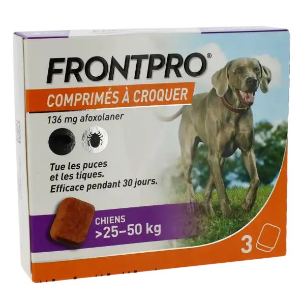 Frontpro 136 Mg Comprimes A Croquer Pour Chiens > 25 -50 Kg, Comprimé à Croquer