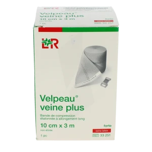 Velpeau Veine Plus Bde Sans Latex Contention Forte 10cmx3m