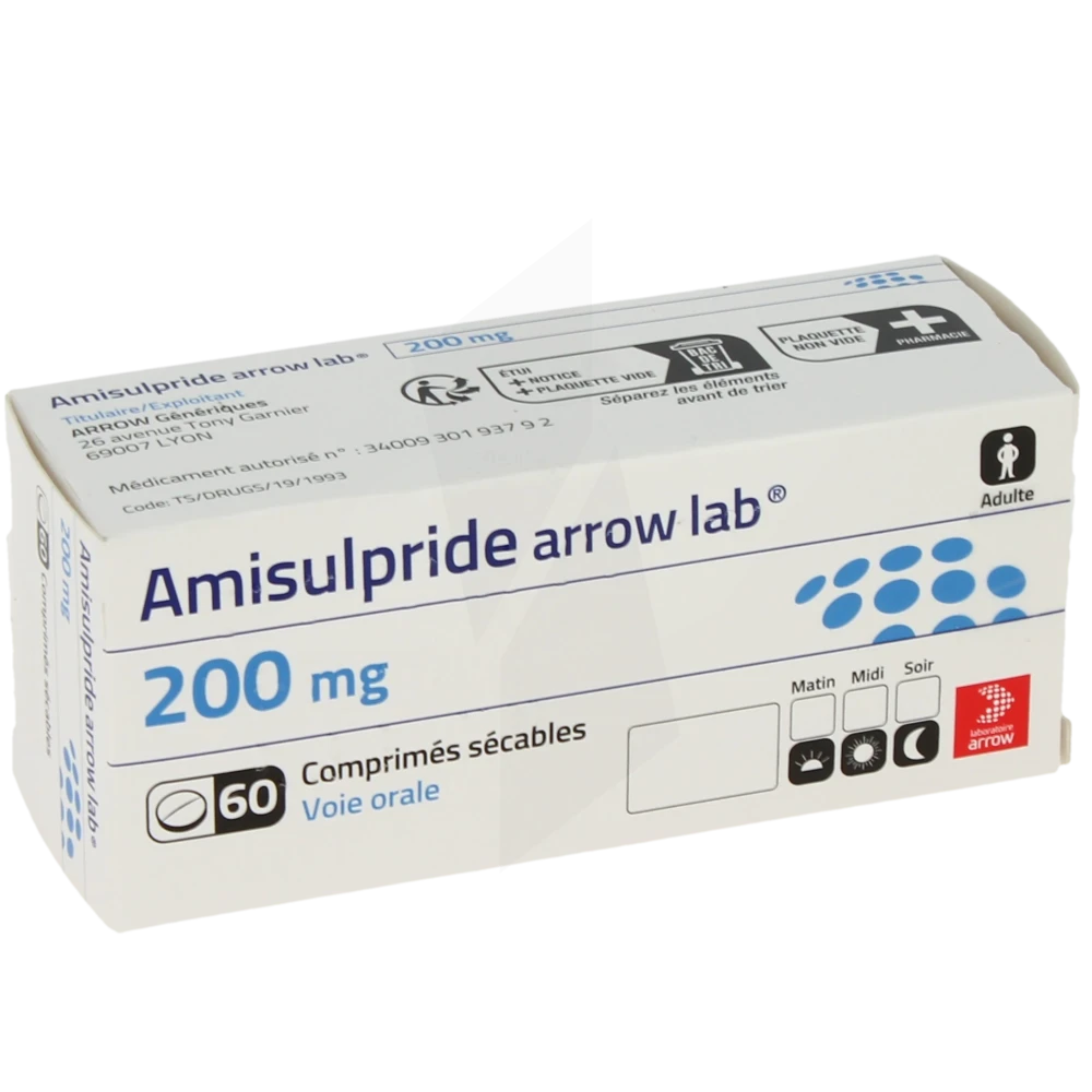 Amisulpride Arrow Lab 200 Mg, Comprimé Sécable