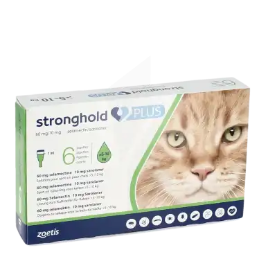 Stronghold Plus S Ext Spot-on Chat 5-10kg 6pipettes/1ml à VALENCE