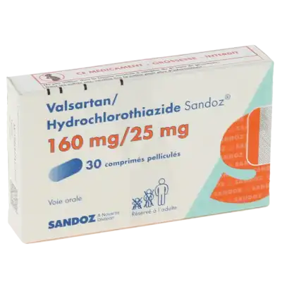 Valsartan/hydrochlorothiazide Sandoz 160 Mg/25 Mg, Comprimé Pelliculé à NANTERRE