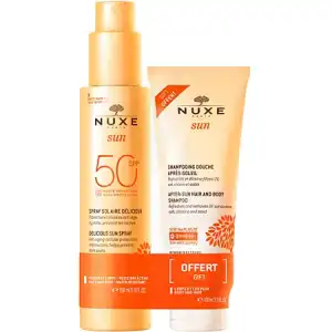 Nuxe Sun Spray Solaire Délicieux Haute Protection Spf50 Visage Et Corps Fl/150ml+shampooing Douche Après-soleil à Yvrac