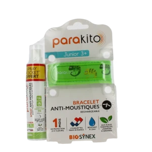 Parakito Bracelet Anti-moustique Junior Caméléon +spray Offert 30ml