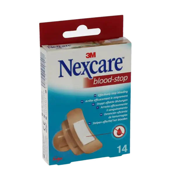 Nexcare Blood-stop Pansements Micro-aérés Avec Compresse Hémostatique Assortis B/14