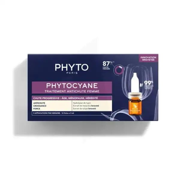 Phyto Phytocyane Taitement Anti-chute Femme Chute Progressive 12 Fioles/5ml