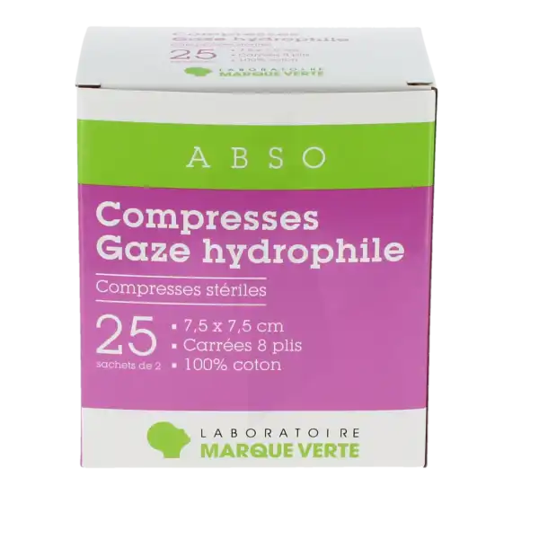 Marque Verte Abso Compresses Gaze 7,5x7,5