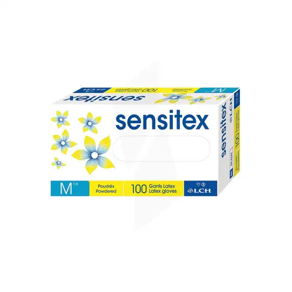 Sensitex Gant Examen Latex Poudré T7/8 B/100