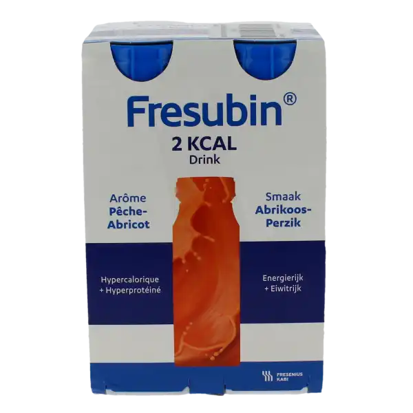 Fresubin 2 Kcal Drink Nutriment Pêche Abricot 4bouteilles/200ml