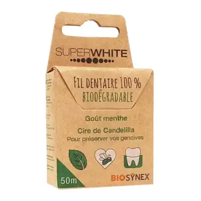 Biosynex Superwhite Interdental Fil Dentaire Biodégradable 50m à VILLEFONTAINE