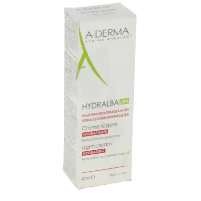 Aderma Hydralba Crème Hydratante 24h Légère 40ml à AIX-EN-PROVENCE