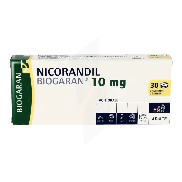 Nicorandil Biogaran 10 Mg, Comprimé Sécable