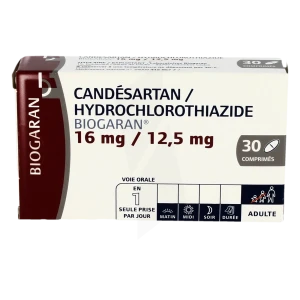 Candesartan/hydrochlorothiazide Biogaran 16 Mg/12,5 Mg, Comprimé