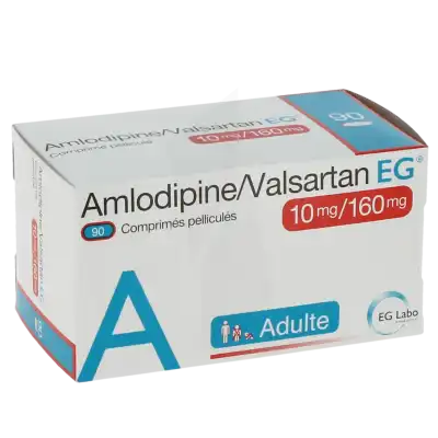 AMLODIPINE/VALSARTAN EG 10 mg/160 mg, comprimé pelliculé