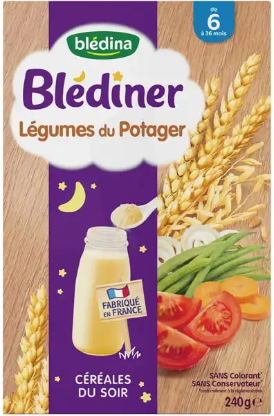 Blédina Blédîner Céréales Légumes Du Potager 240g