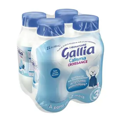 Gallia Calisma Croissance Lait Liquide 4 Bouteilles/500ml à Paris