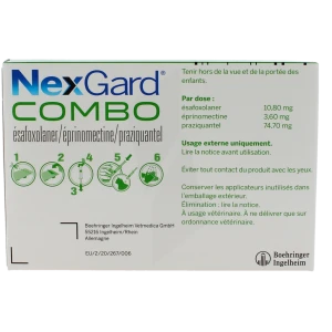 Nexgard Combo Solution Pour Spot-on Pour Chats 2,5 - 7,5 Kg, Solution Pour Spot-on