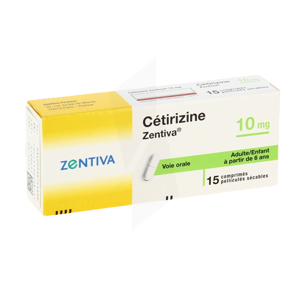 Cetirizine Zentiva 10 Mg, Comprimé Pelliculé Sécable