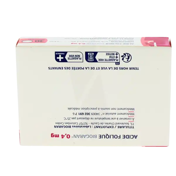 Acide Folique Biogaran 0,4 Mg, Comprimé