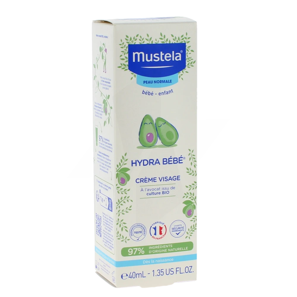 Mustela Hydra Bébé Crème Visage à L’avocat Bio 40 Ml
