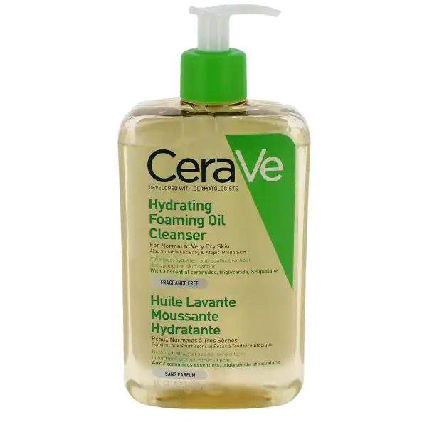 Cerave Huile Lavante Moussante Hydratante Peaux Normales à Très Sèches à Tendance Atopique Flacon Pompe/473ml