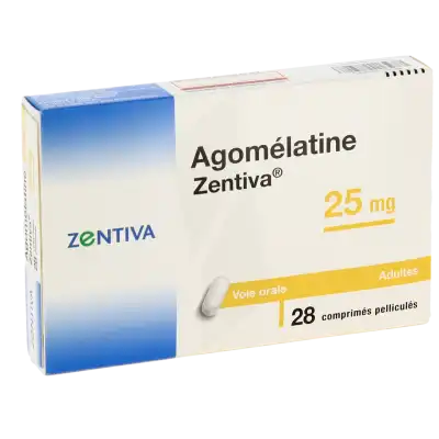 AGOMELATINE ZENTIVA 25 mg, comprimé pelliculé