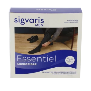 Sigvaris Essentiel Microfibre Chaussettes  Homme Classe 2 Gris Anthracite Medium Normal