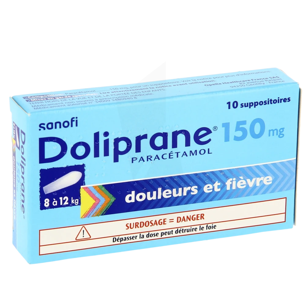 Doliprane 150 Mg Suppositoires 2plq/5 (10)