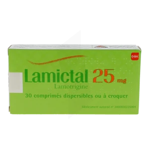 Lamictal 25 Mg, Comprimé Dispersible Ou à Croquer